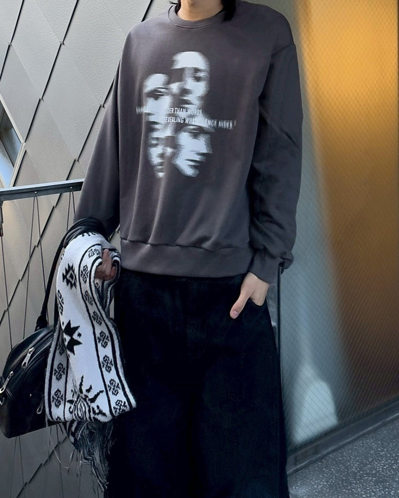 受注制【nmtc +】face sweat shirts / 【エヌエムティーシープラス】フェイススウェットシャツ (2color)