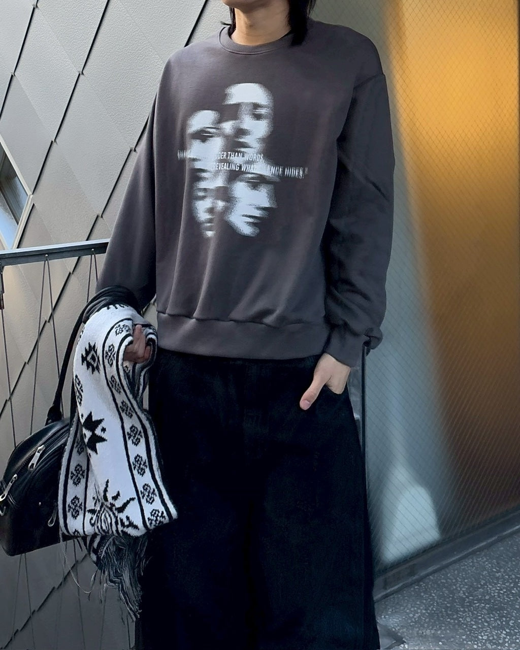 受注制【nmtc +】face sweat shirts / 【エヌエムティーシープラス】フェイススウェットシャツ (2color)