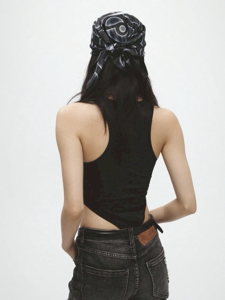 【DND4DES】Skeleton Note Headscarf /【ディーエヌディーフォーデス】グラフィックデザインスカーフ