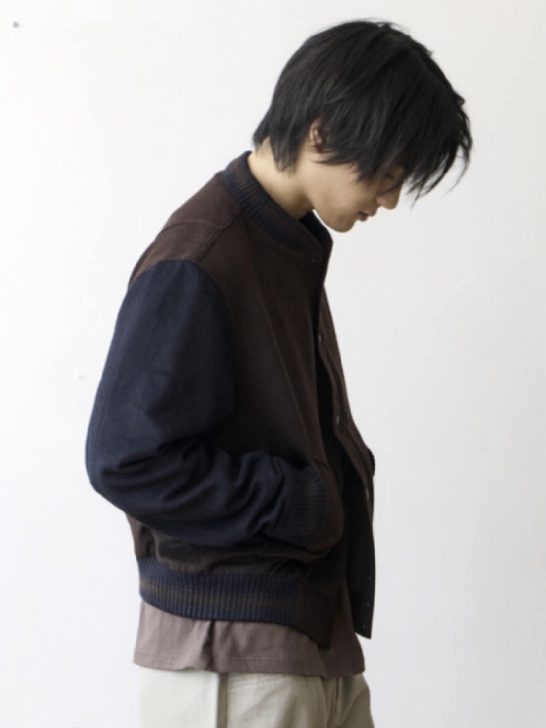 【THECOLDESTMOMENT】TCM mini logo varsity jacket