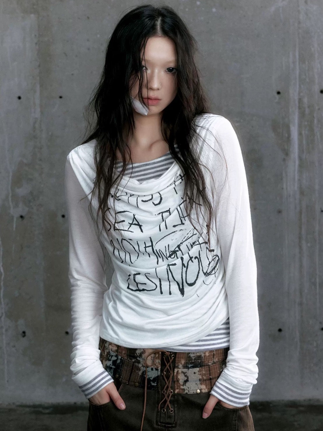 【Cest Nous】Border Patchwork T-Shirt