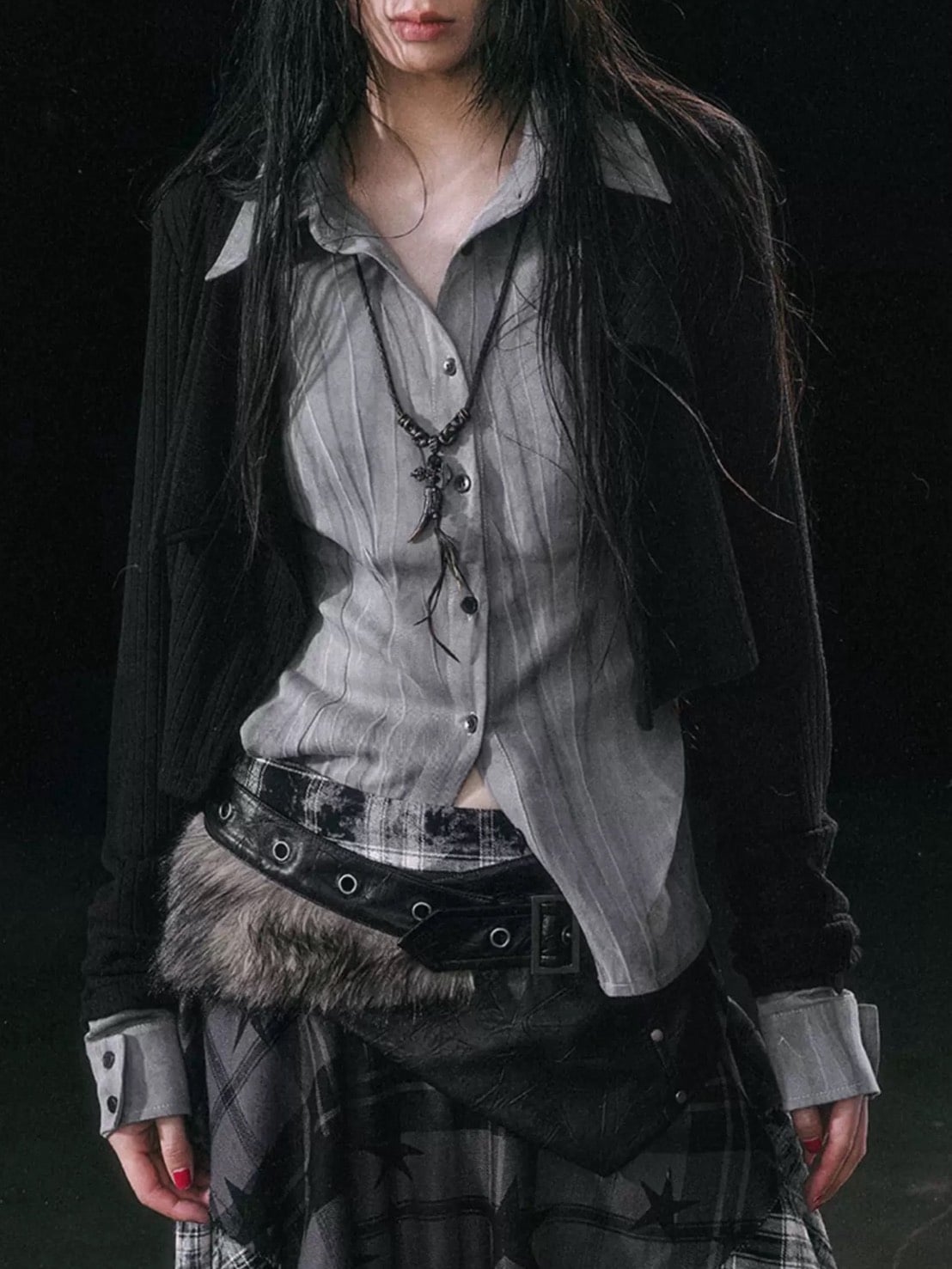 【Cest Nous】Two-in-One Shirt / 【セヌー】カーディガンセットレイヤードシャツ