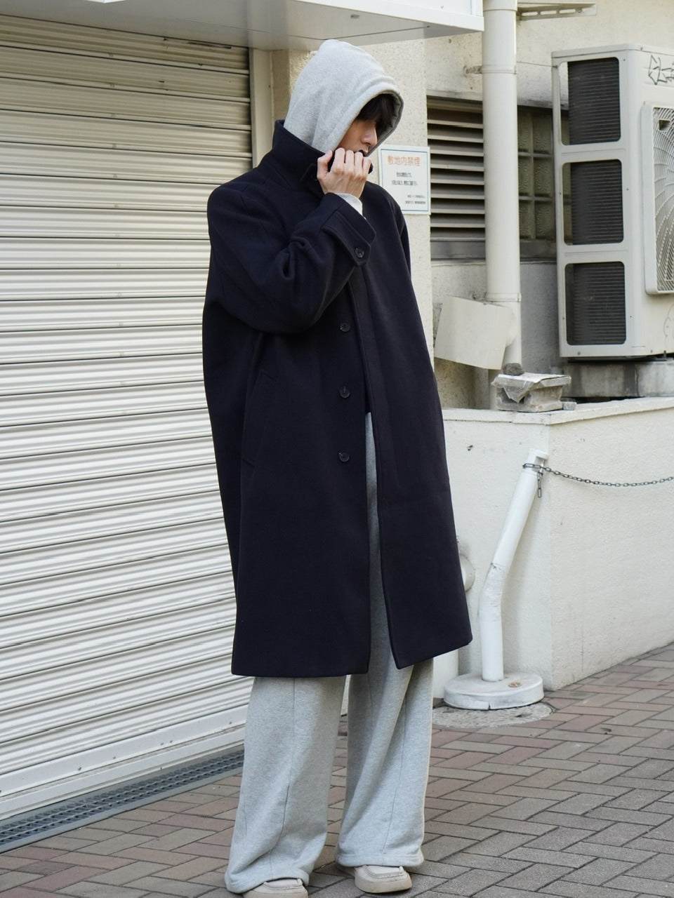 東京店WEB限定受注制【Chikashitsu +】balmacaan coat / 【チカシツプラス】バルマカーンコート (3color)