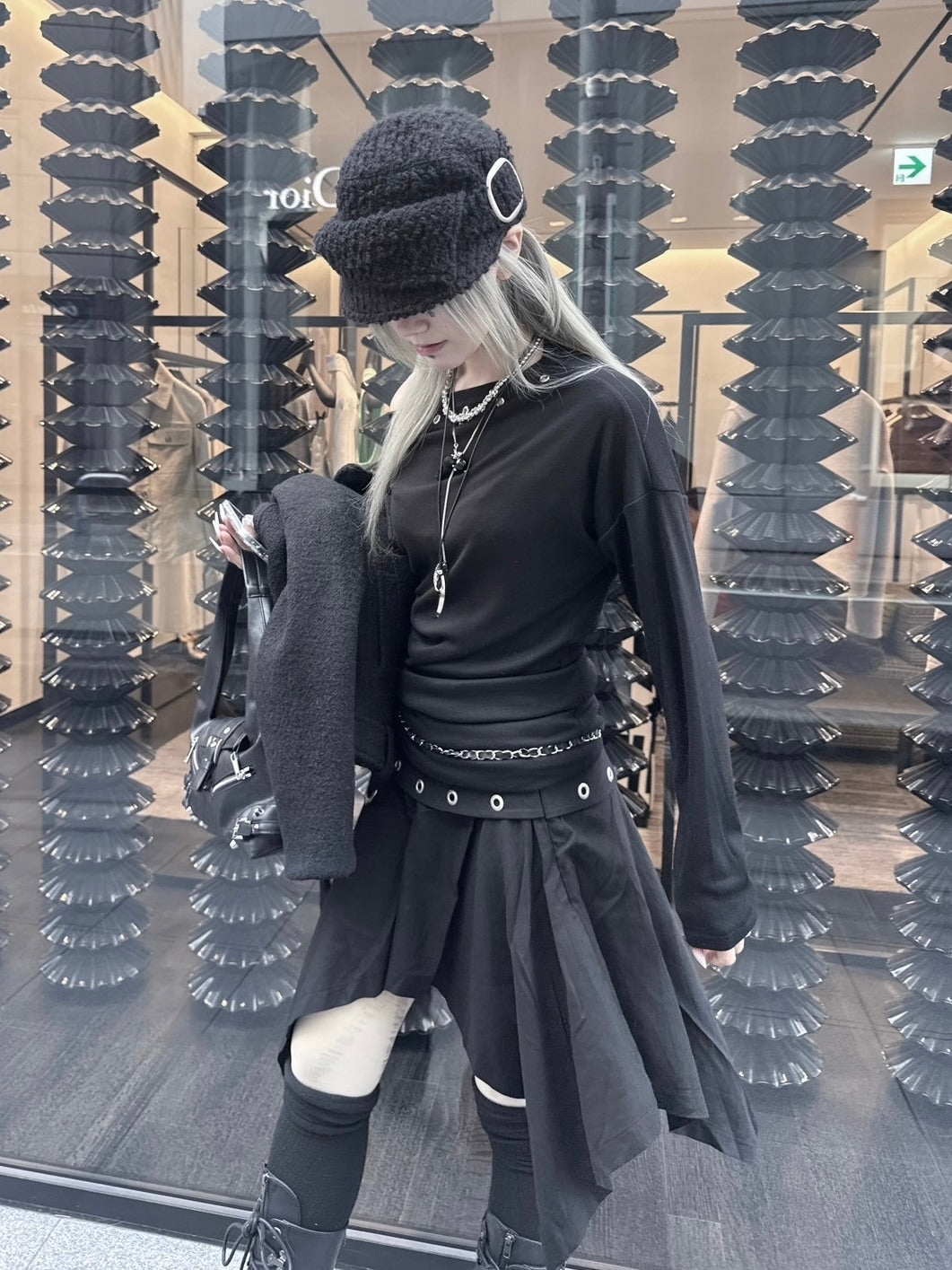 受注制【nmtc +】Eyelet midi skirt / 【チカシツプラス】アイレットミディアムスカート (2color)