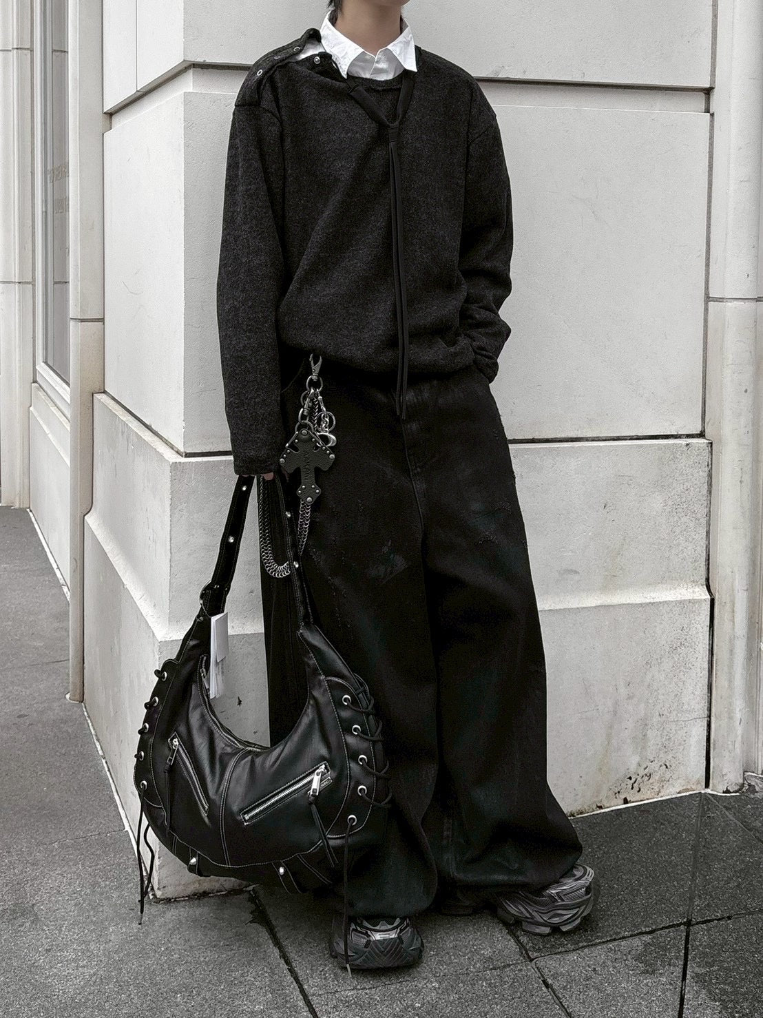 受注制【nmtc +】shoulder button knit / 【エヌエムティーシープラス】肩ボタンニット (3color)