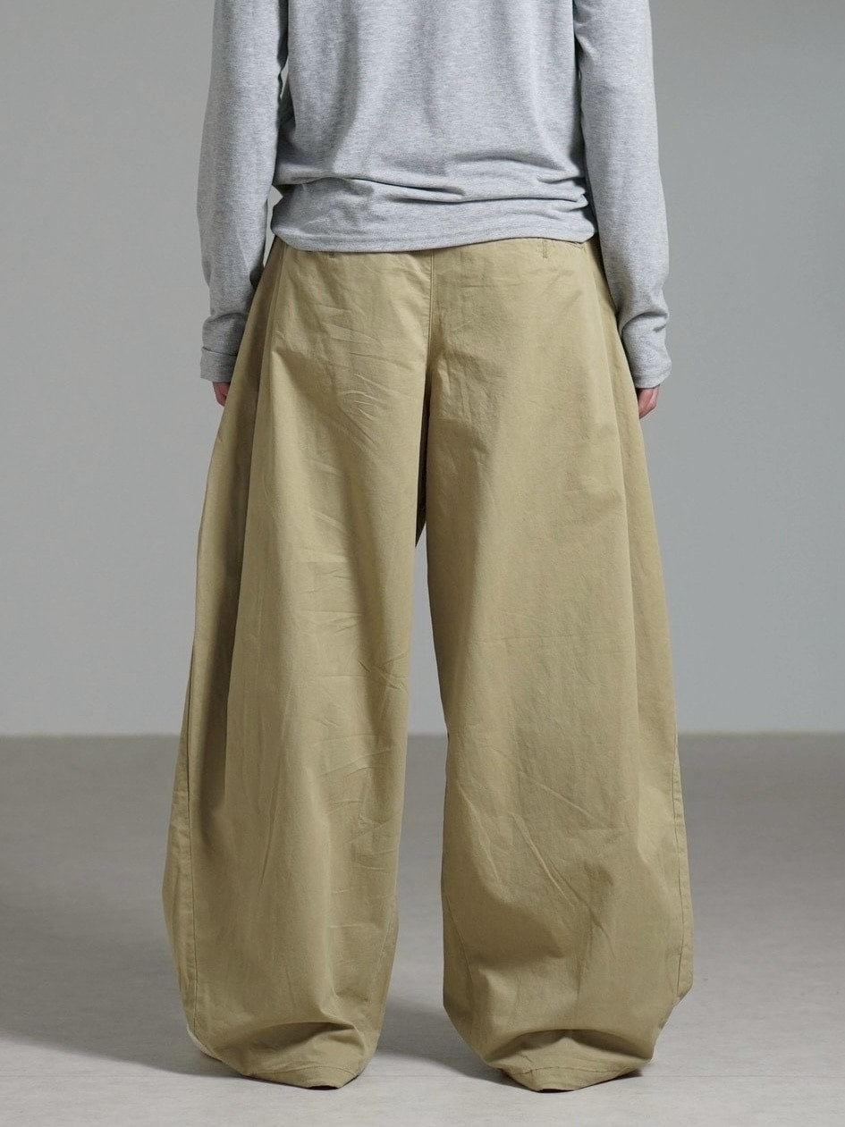 受注制【Chikashitsu +】pleats chino wide pants / 【チカシツプラス】プリーツチノワイドパンツ (2color)