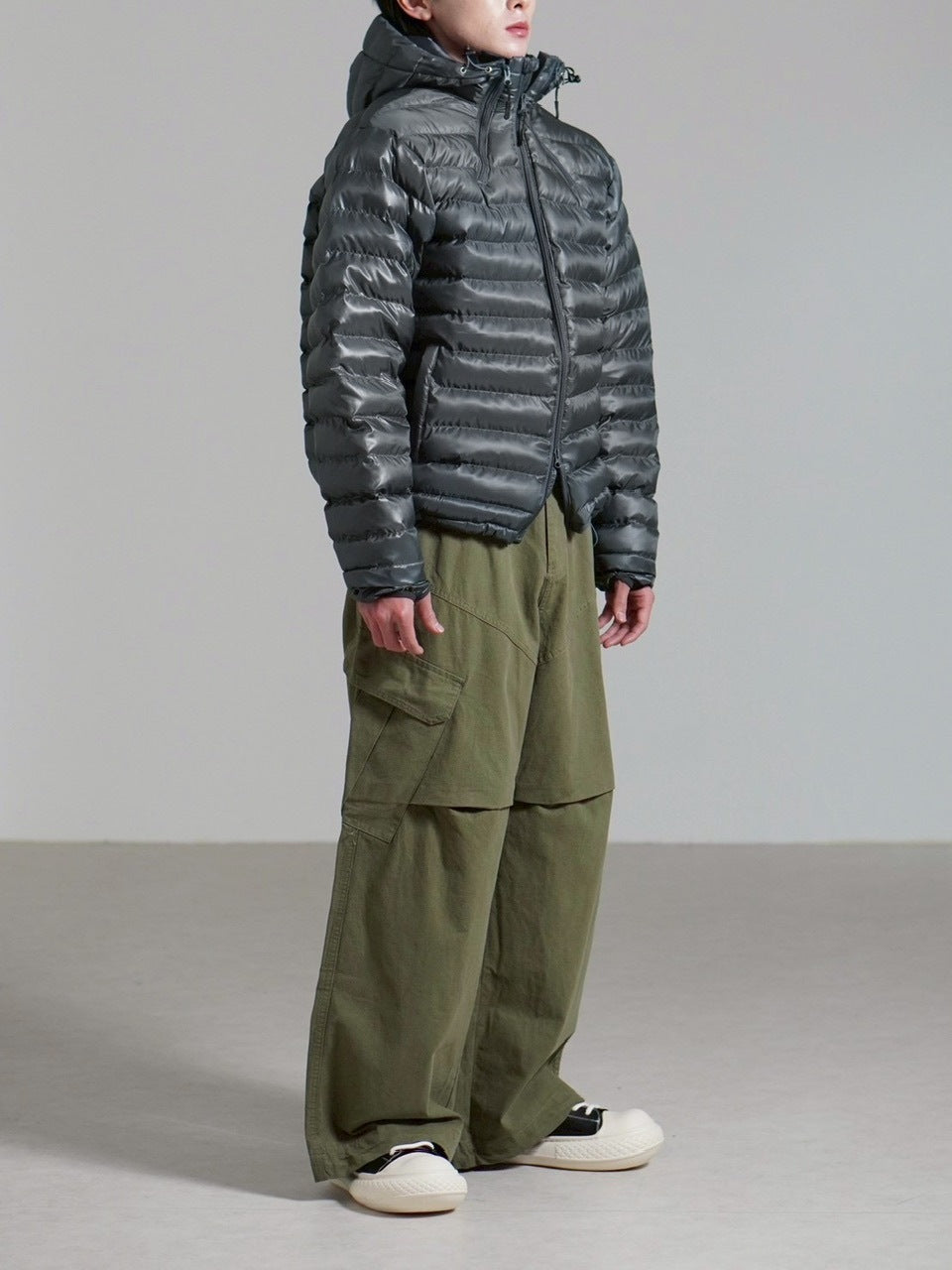受注制【Chikashitsu +】rib cotton curve cargo pants / 【チカシツプラス】リブコットンカーブカーゴパンツ (3color)