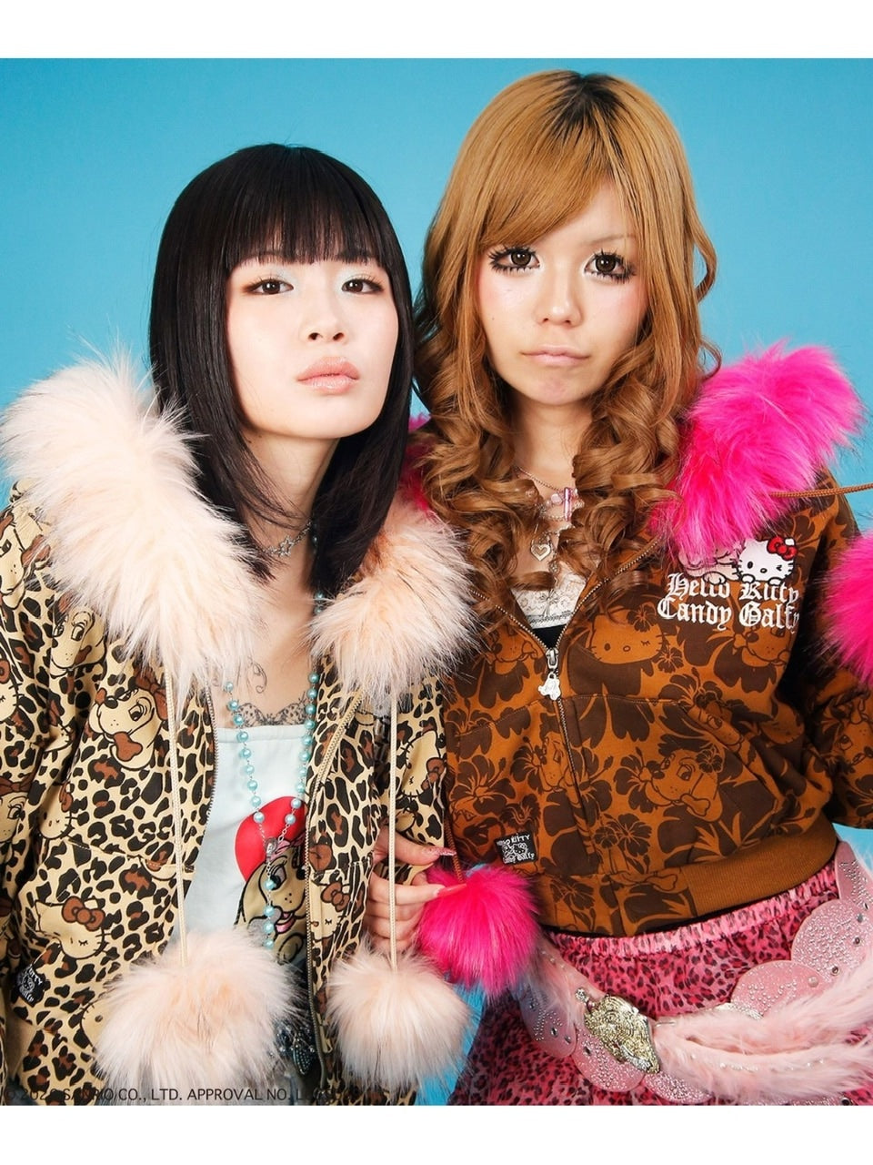 【GALFY×KITTY】鬼ギャルパーカー / 【ガルフィー×キティー】総柄猫耳ファー付きジップアップパーカー