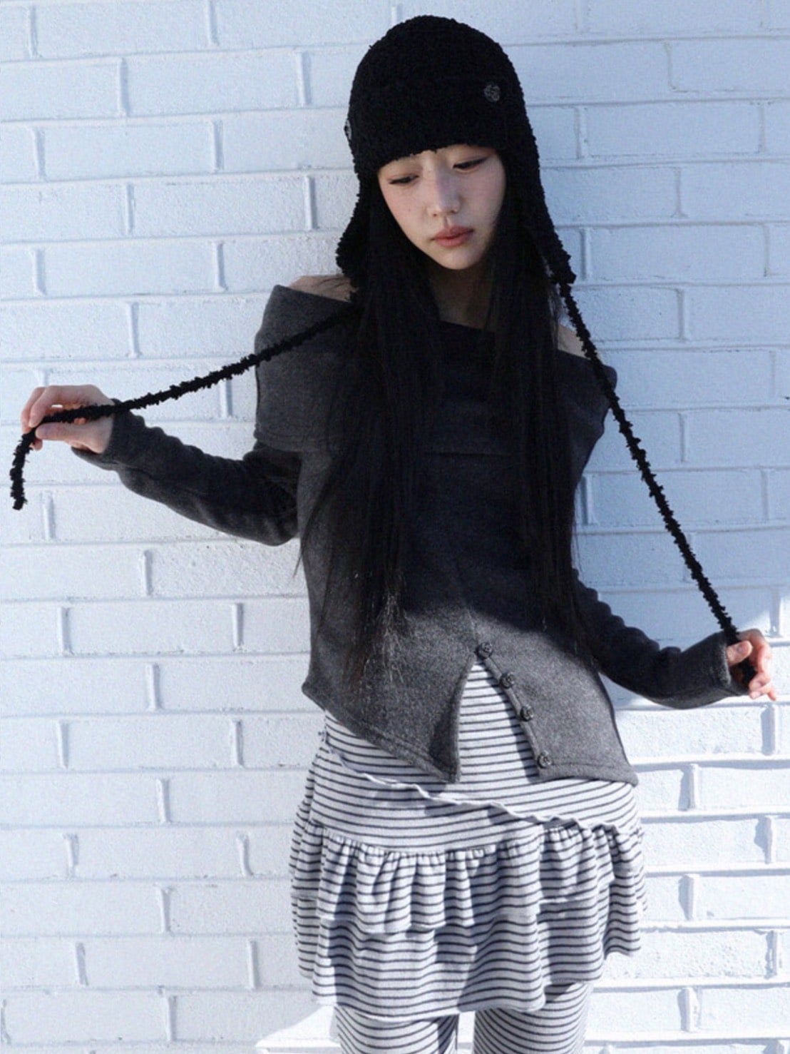 12/21 20:00 発売【Uglyshadow】BURTON KNIT OFF-SHOULDER