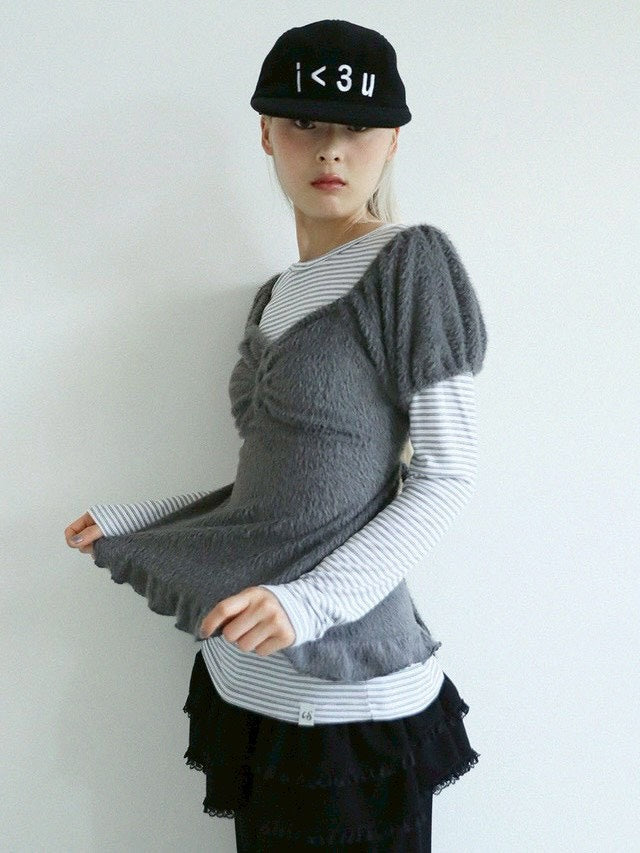 12/21 20:00 発売【Uglyshadow】THIN STRIPED T-SHIRT