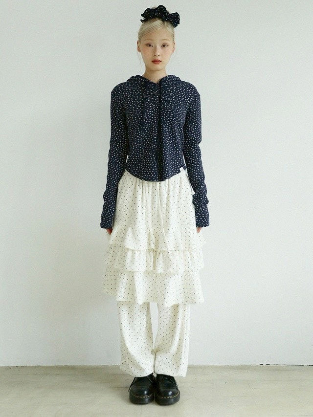 12/21 20:00 発売【Uglyshadow】DOT VELVET CANCAN MIDI SKIRT PANTS