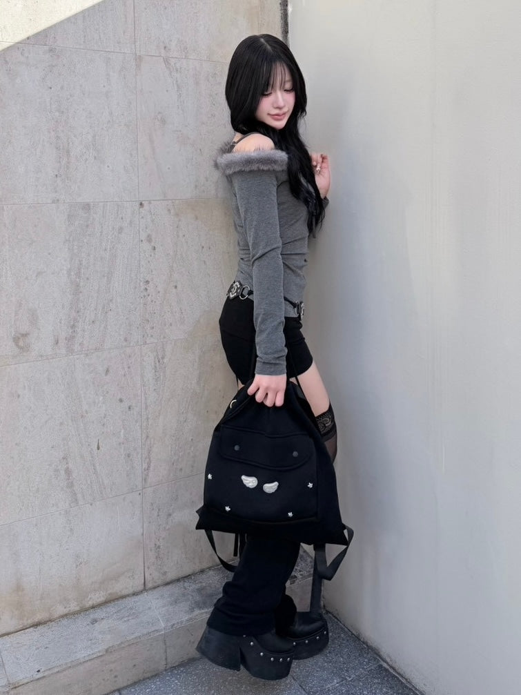 受注制【nmtc +】wing sweat knapsack 【エヌエムティーシープラス】ウィングスウェットナップサック (2color)