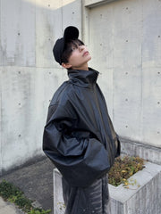 受注制【LUV CODE】high neck leather jacket