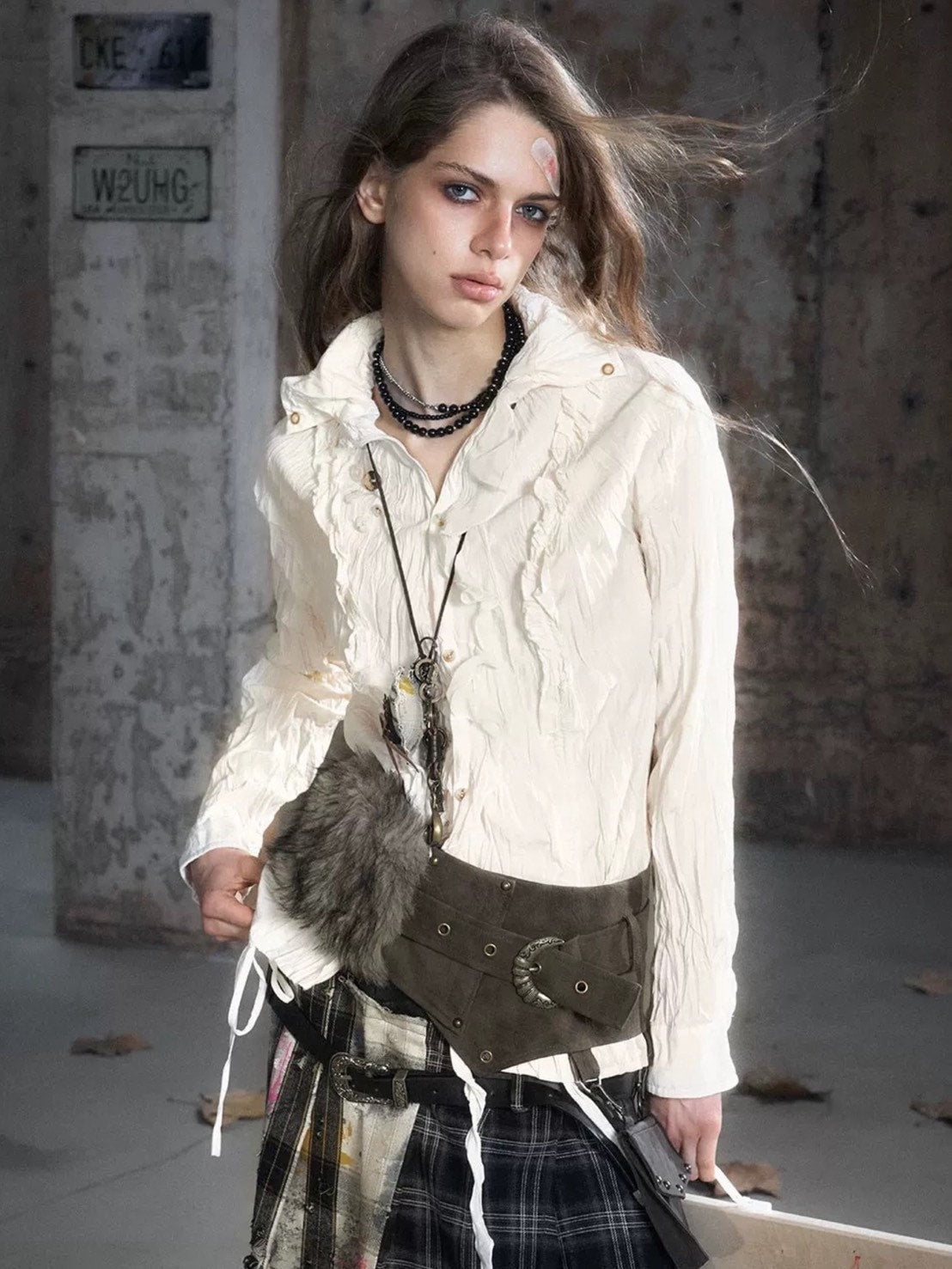 【Cest Nous】Apricot Ruffle Blouse / 【セヌー】アプリコットフリルシャツ