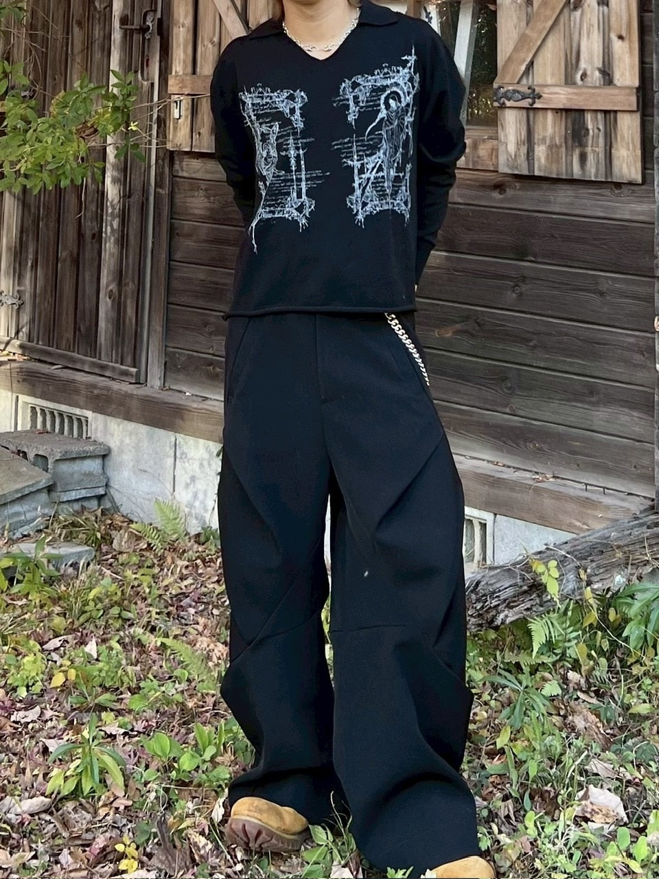 国際配送【RENOL】v neck knit polo