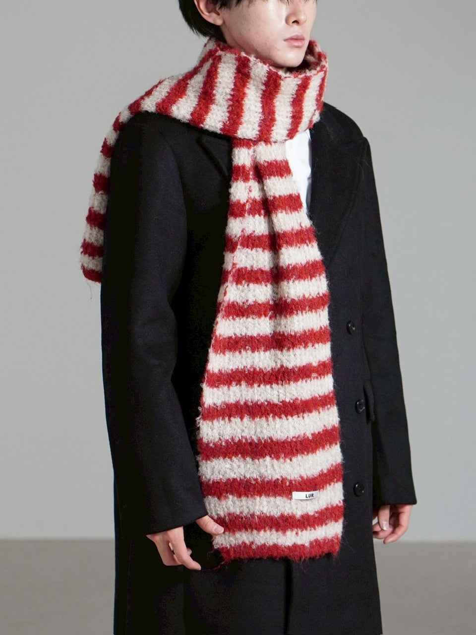 受注制【Chikashitsu +】candy border muffler / 【チカシツプラス】キャンディーボーダーマフラー (4color)