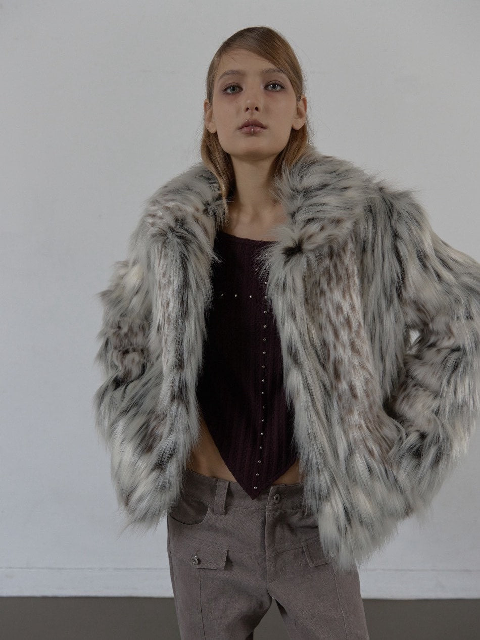 【SETUP‐EXE】FAUX FUR JACKET MIX / 【セットアップエグゼ】ハイネックファージャケット