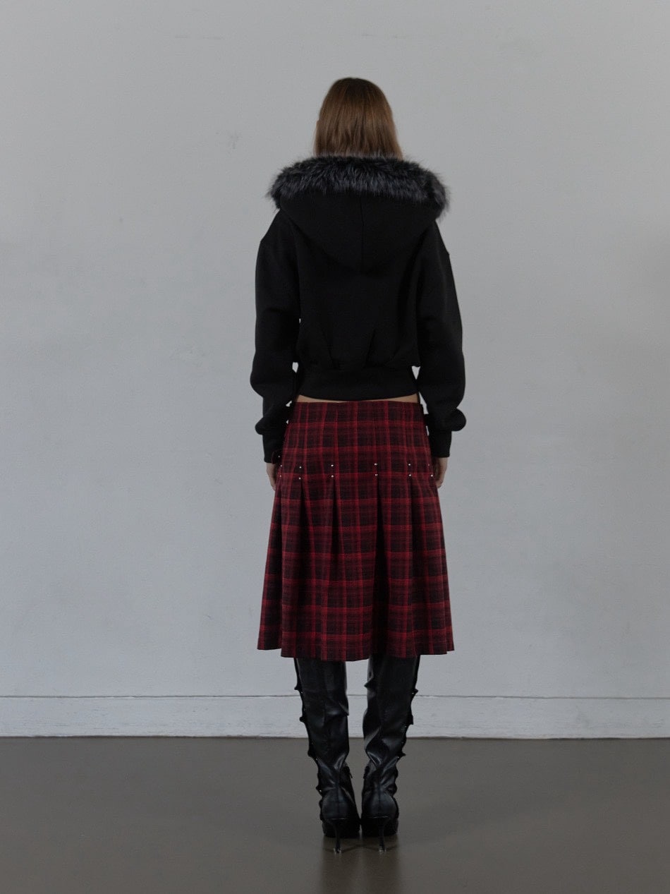 【SETUP‐EXE】FUR TRIMMING HOODED ZIP-UP / 【セットアップエグゼ】ファーフードジップアップパーカー