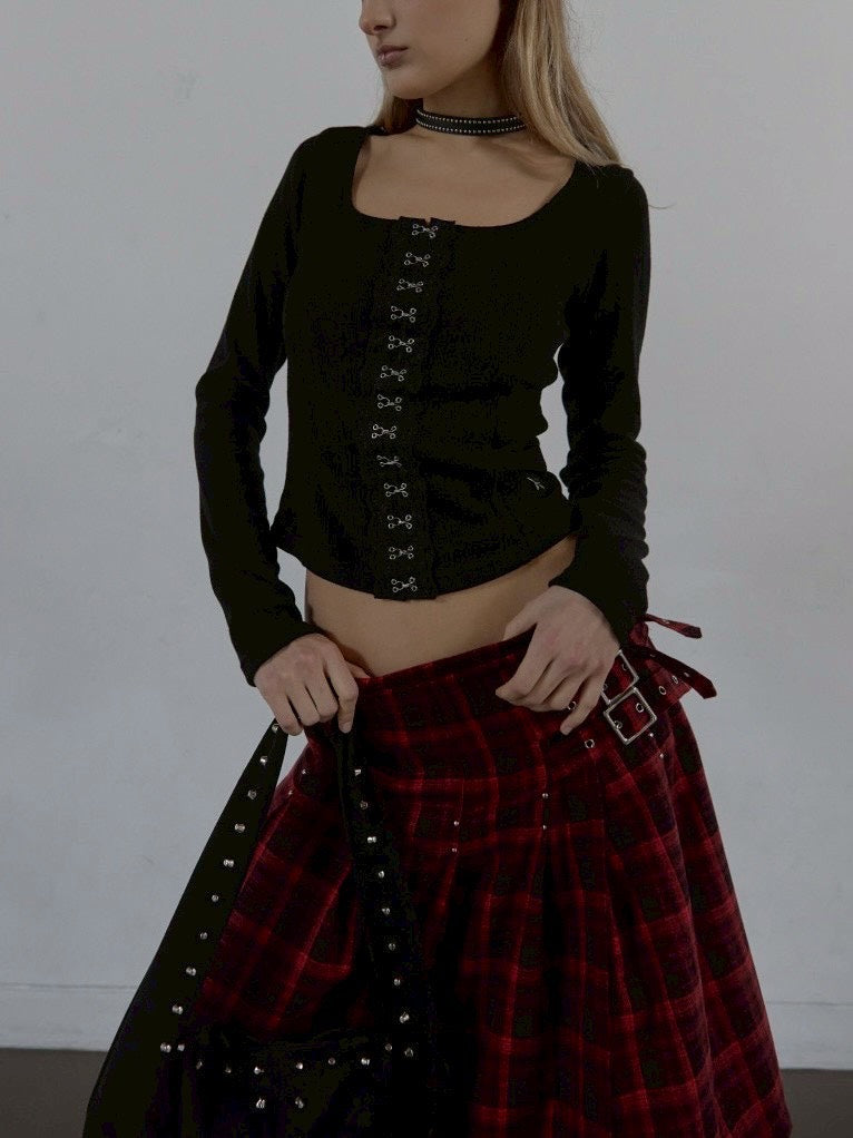 【SETUP‐EXE】HOOK LONG SLEEVE TOP / 【セットアップエグゼ】センターフック長袖Tシャツ