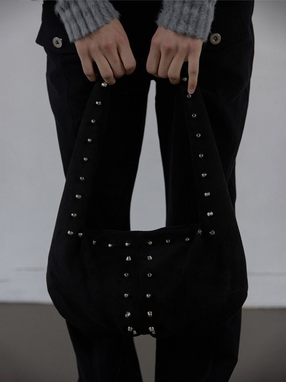 【SETUP‐EXE】SUEDE STUDDED SHOULDER BAG / 【セットアップエグゼ】スエードスタッズショルダーバッグ