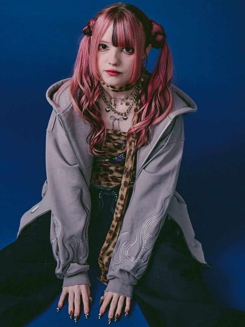 【GALFY】ファイヤーピカピカZIPパーカー / 【ガルフィー】ファイヤーピカピカZIPパーカー