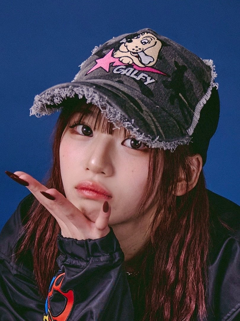 【GALFY】星のわんちゃんボロボロCAP / 【ガルフィー】星のわんちゃんボロボロCAP