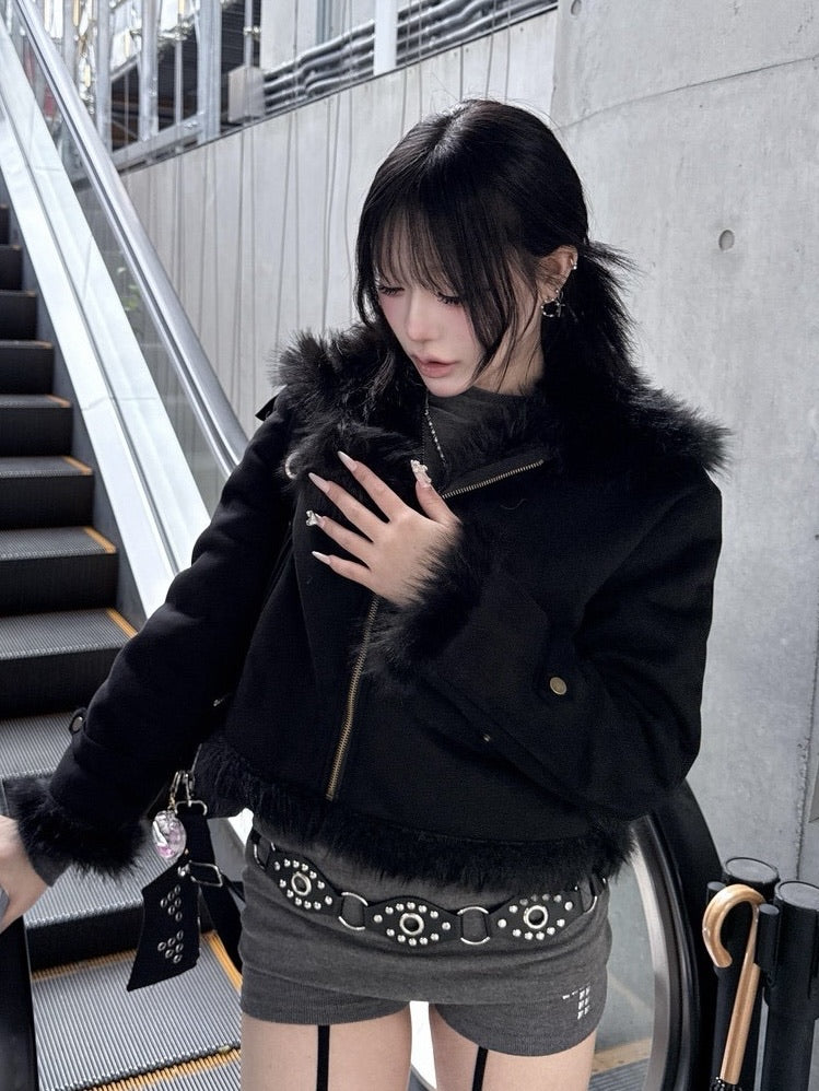 受注制【nmtc +】mouton fur tight jacket / 【エヌエムティーシープラス】ムートンファータイトジャケット (2color)