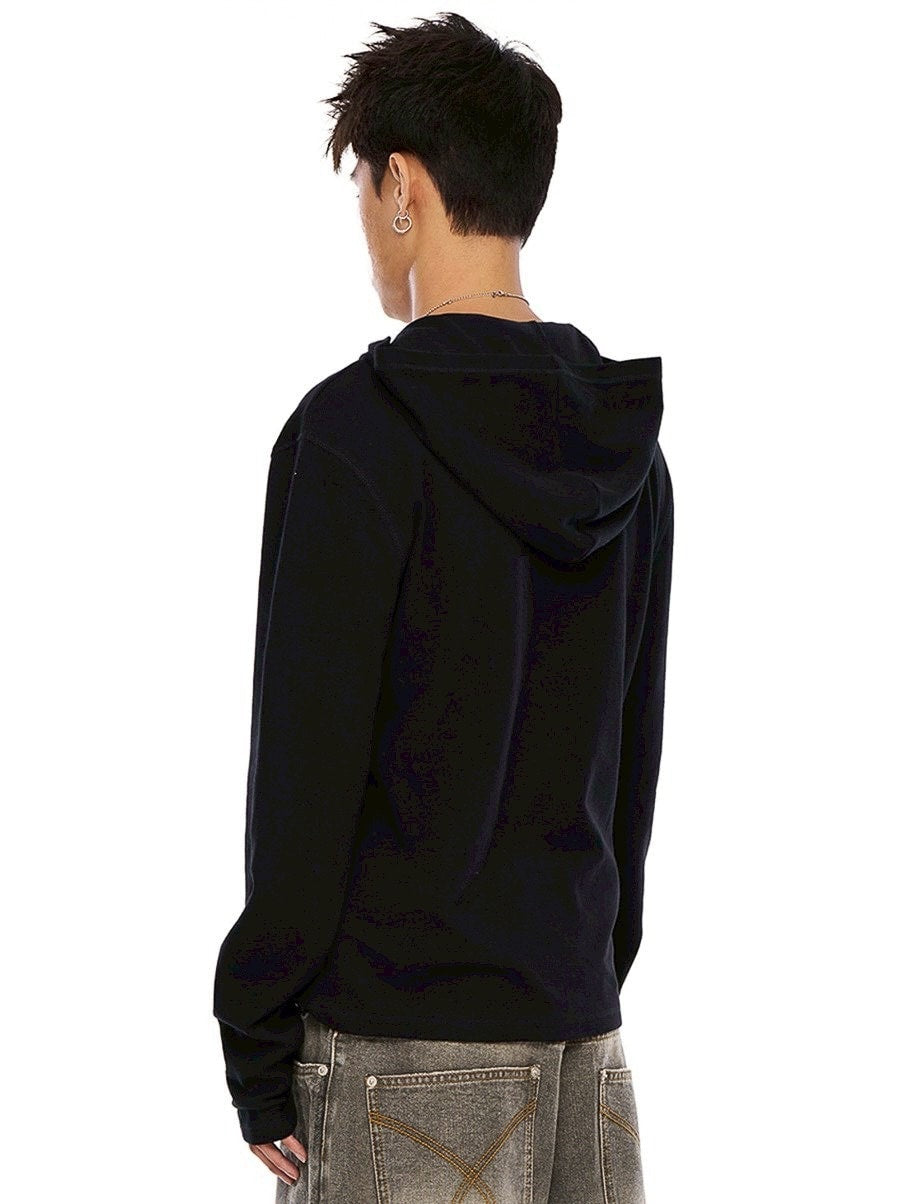 【AAKAM】Numbering Hooded Long Sleeve
