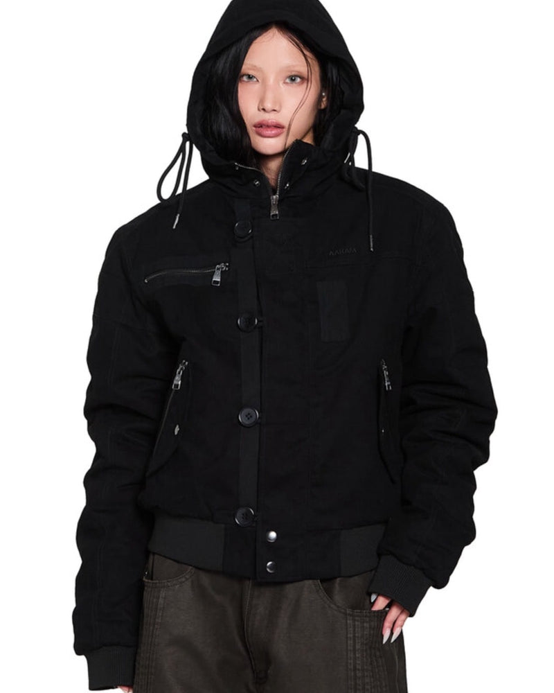 【AAKAM】Button Placket Cotton Ma-1 Jacket