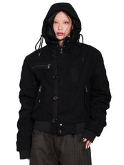 【AAKAM】Button Placket Cotton Ma-1 Jacket