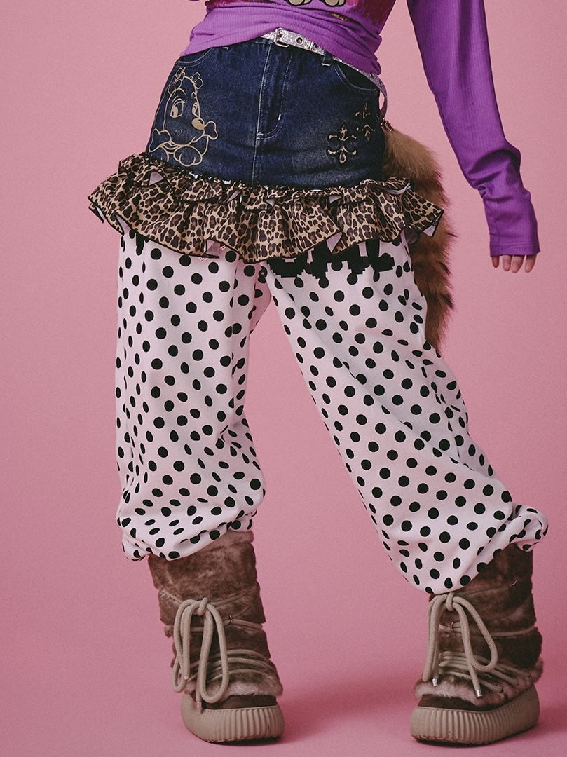 【GALFY】GALちゃんフリフリSK / 【ガルフィー】レオパードフリルデニムミニスカート