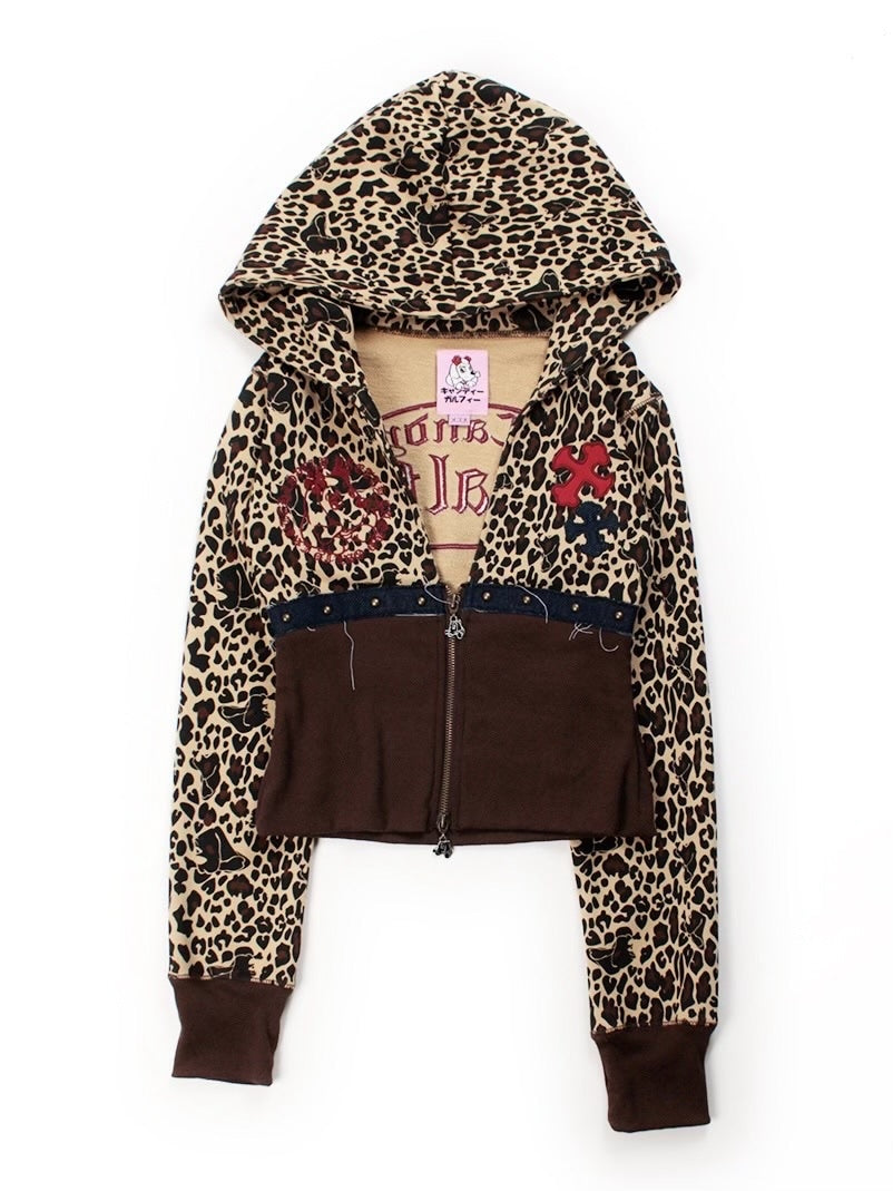 【GALFY】柄姐フーディー / 【ガルフィー】アニマル柄ウエストシェイププルオーバーパーカー