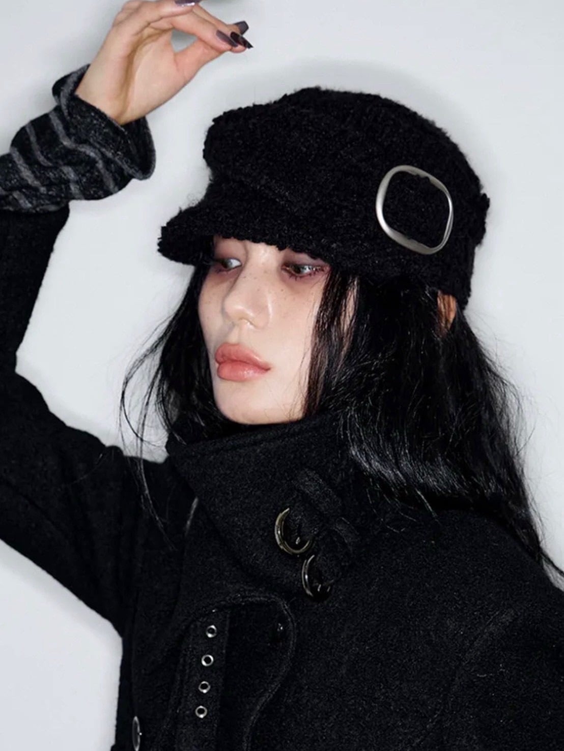 【NOT KNOWING】Buckle Bellboy Cap