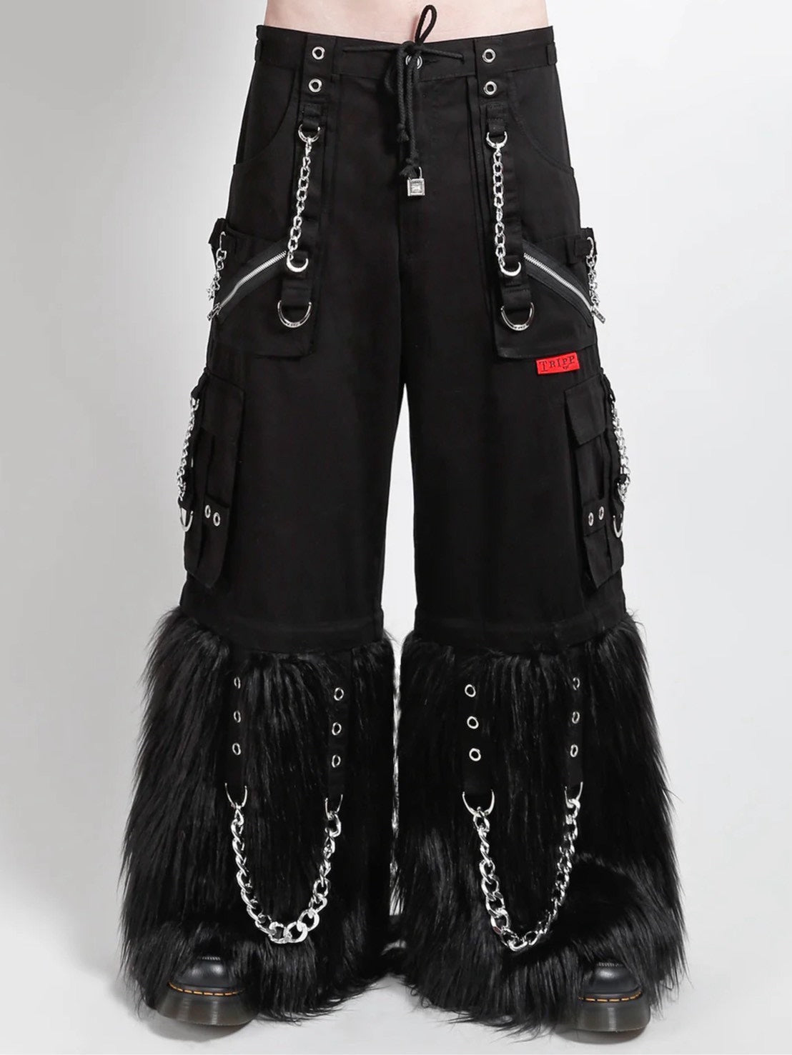【TRIPP nyc】FUR-TASTIC SUPER PANT[AF7176M] / 【トリップ ニューヨーク 】ボンテージストラップファーワイドパンツ