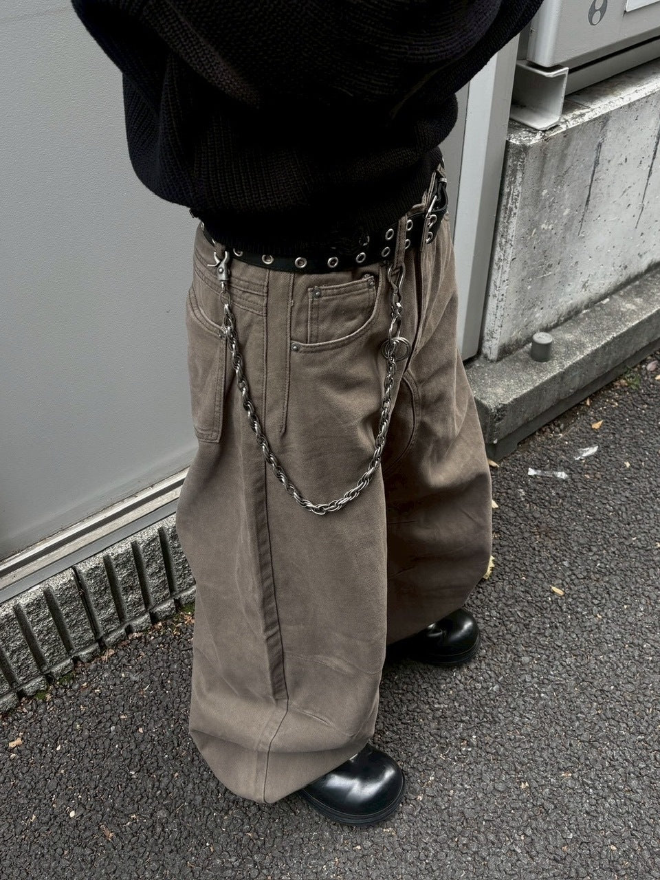 国際配送【youll】curve baggy pants (2color)