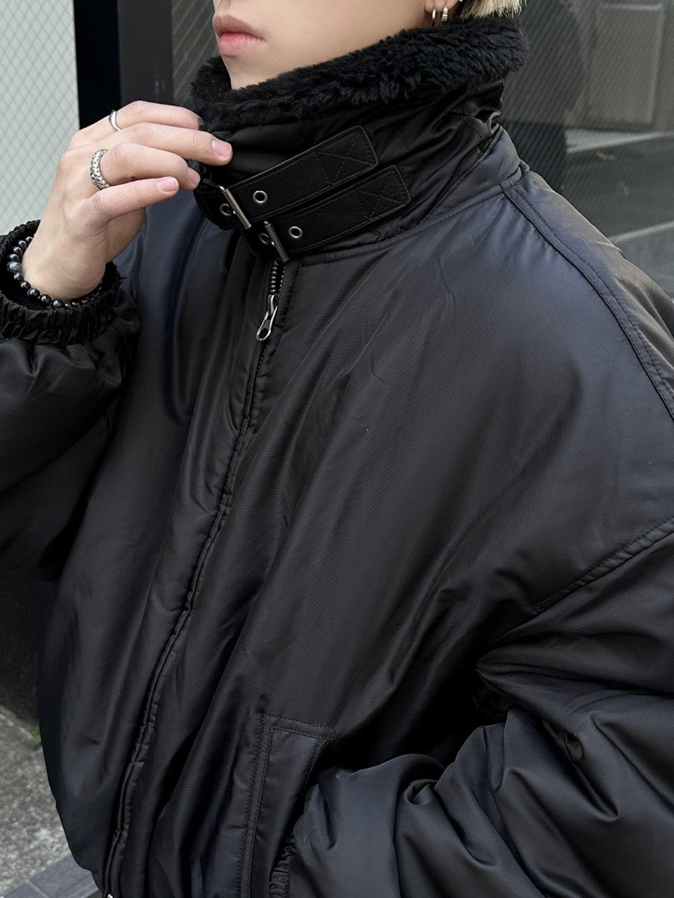 大阪店WEB限定受注制【Chikashitsu +】cropped mouton bomber jacket / 【チカシツプラス】クロップドムートンボンバージャケット