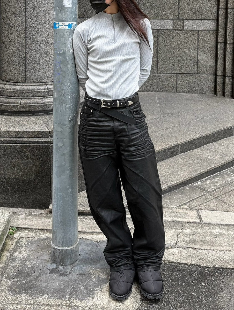 大阪店WEB限定受注制【Chikashitsu＋】mockneck zip long sleeve / 【チカシツプラス】モックネックジップ長袖Tシャツ (3color)