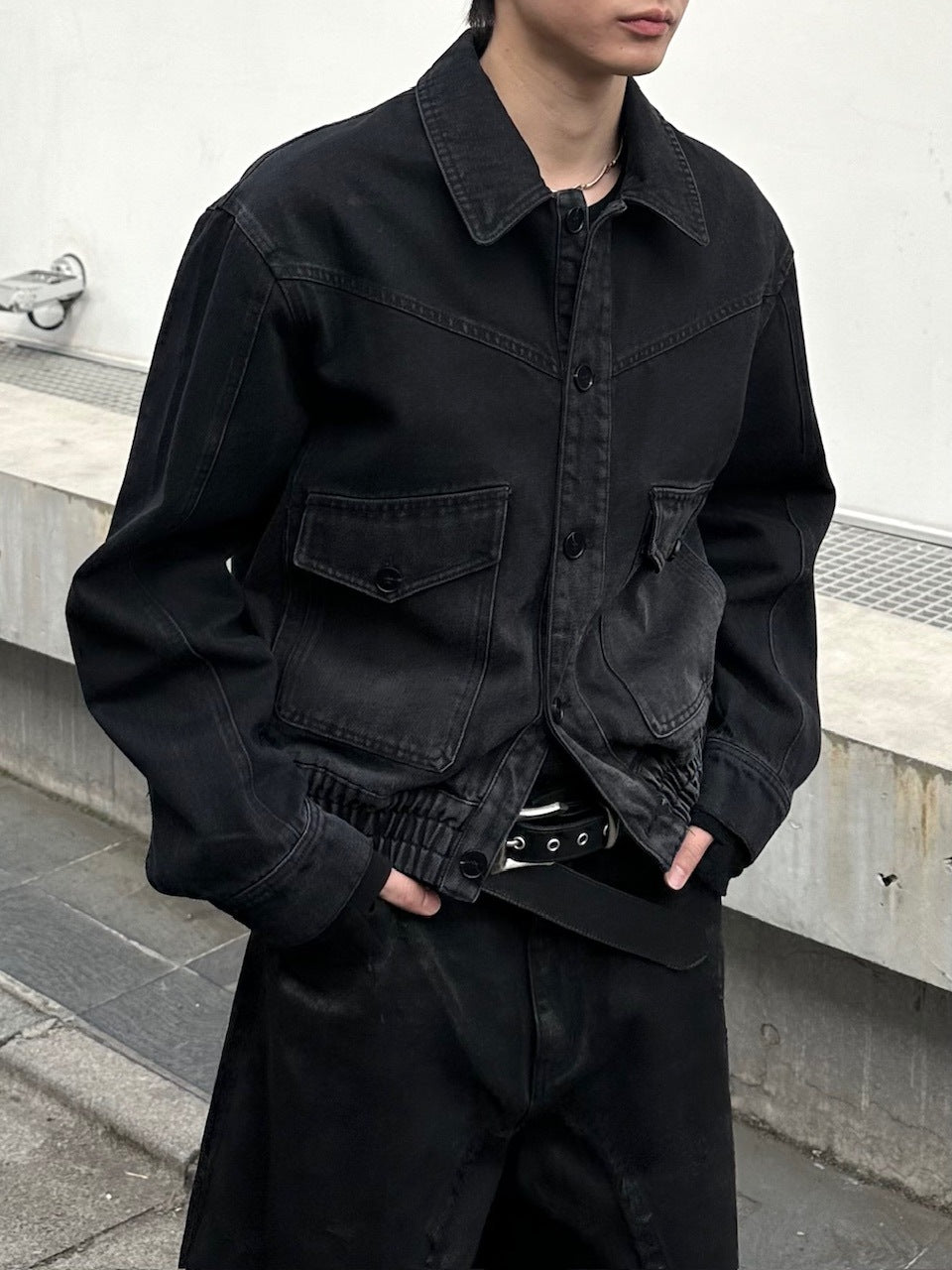 大阪店WEB限定受注制【Chikashitsu＋】washed denim work jacket / 【チカシツプラス】ウォッシュドデニムワークジャケット