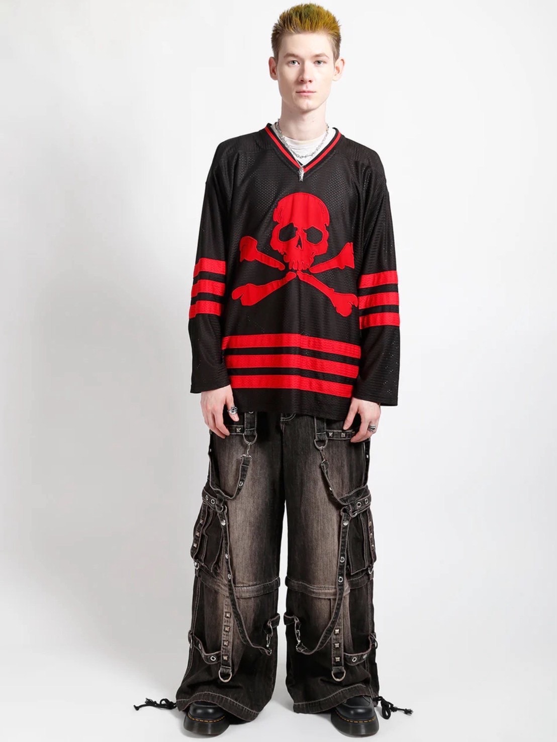 【TRIPP nyc】STRAP PANT [JM7177MDR] / 【トリップ ニューヨーク 】ボンテージストラップウォッシュワイドデニムパンツ