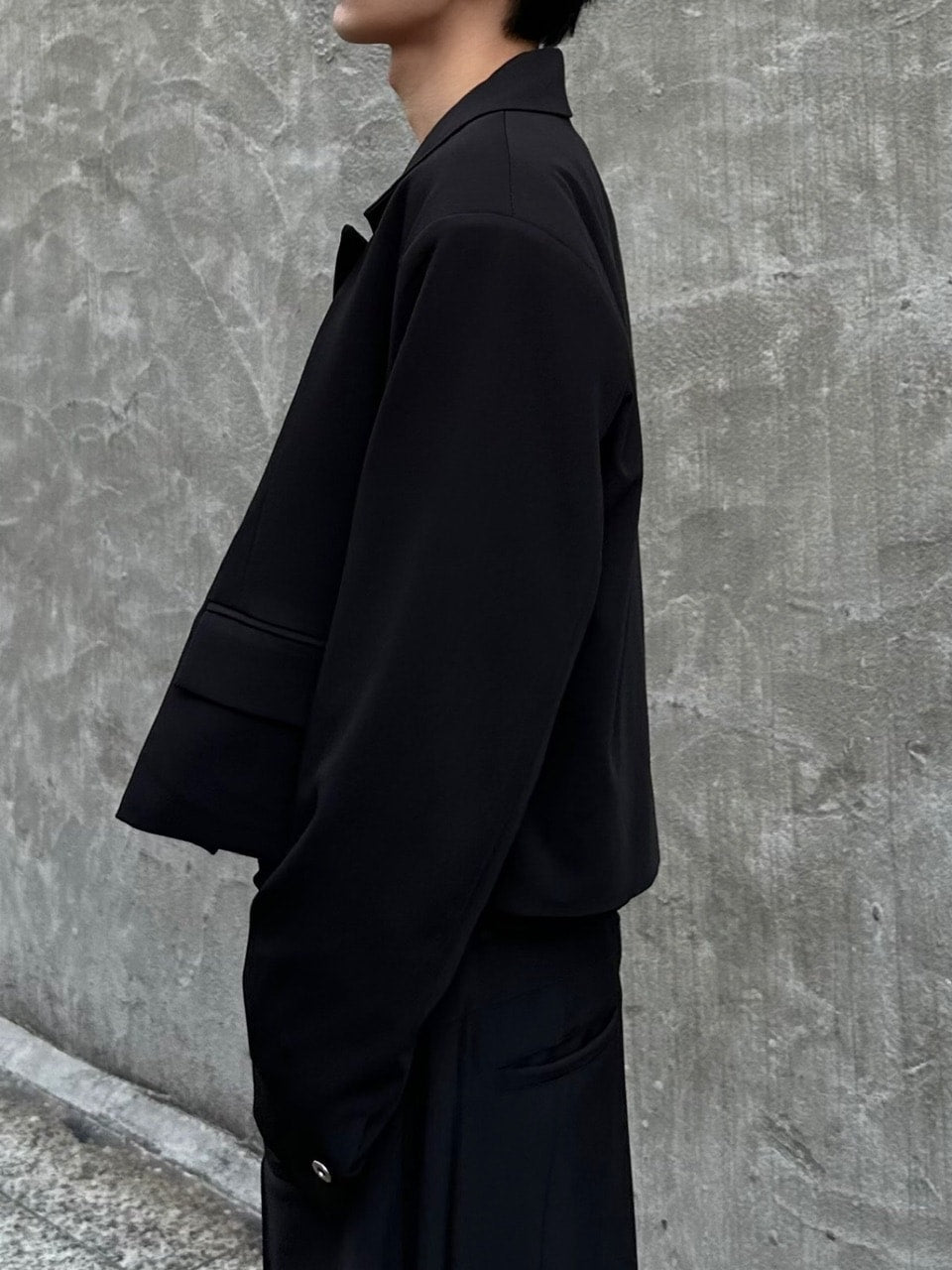 大阪店WEB限定受注制【Chikashitsu＋】mettal buckle cropped jacket / 【チカシツプラス】メタルバックルクロップジャケット