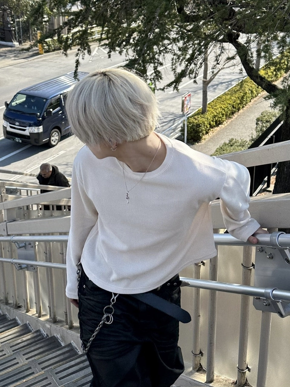 大阪店WEB限定受注制【Chikashitsu＋】cropped waffle long sleeve / 【チカシツプラス】クロップワッフルロングスリーブ (2color)