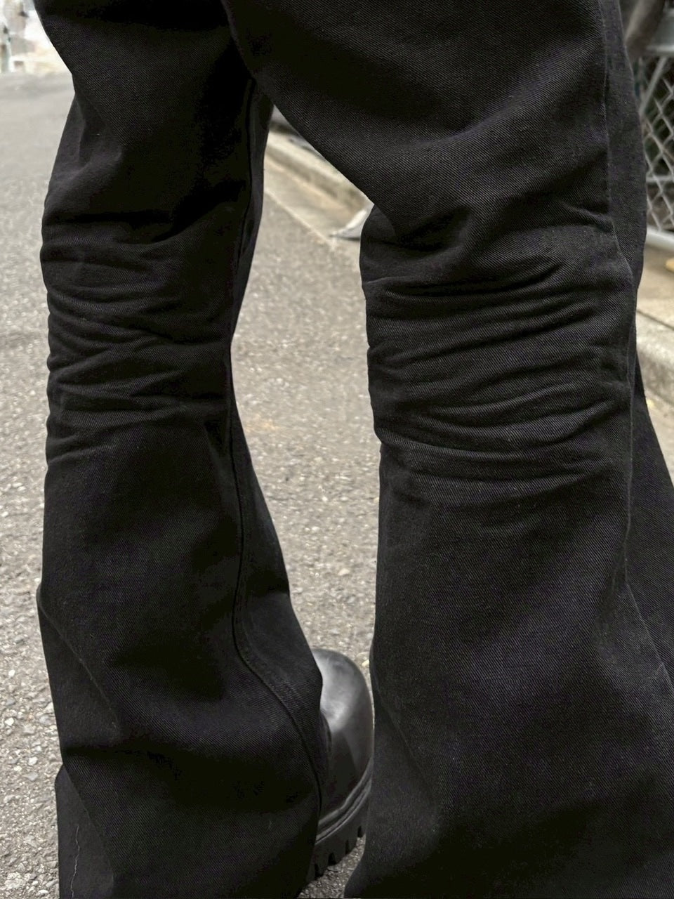 受注制【youll】essential black flare denim pants