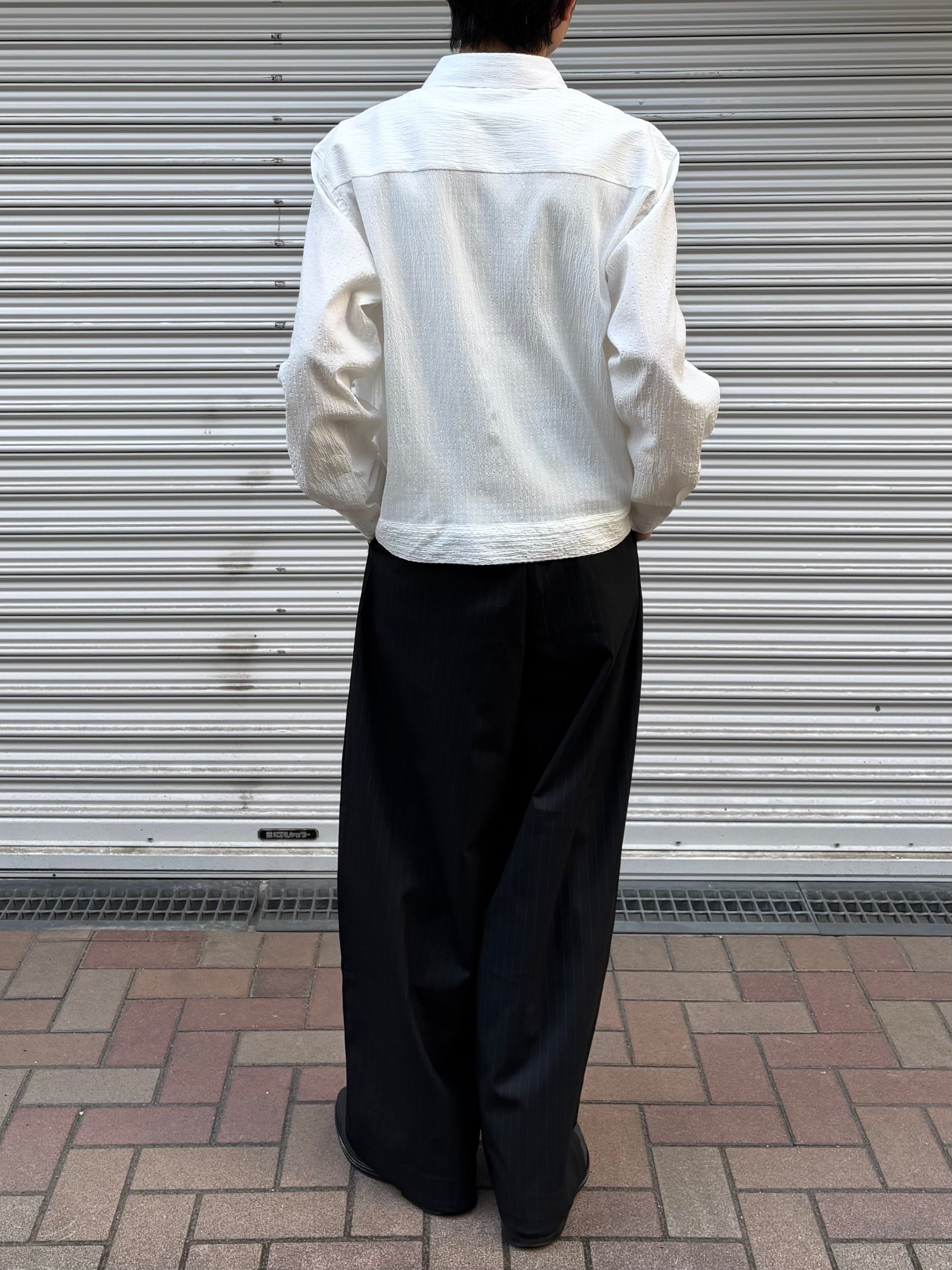 東京店WEB限定受注制【Chikashitsu +】seersucker relax check shirt (2color)