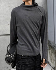 受注制【nmtc+】Diagonal Zip Hood Top (3color)