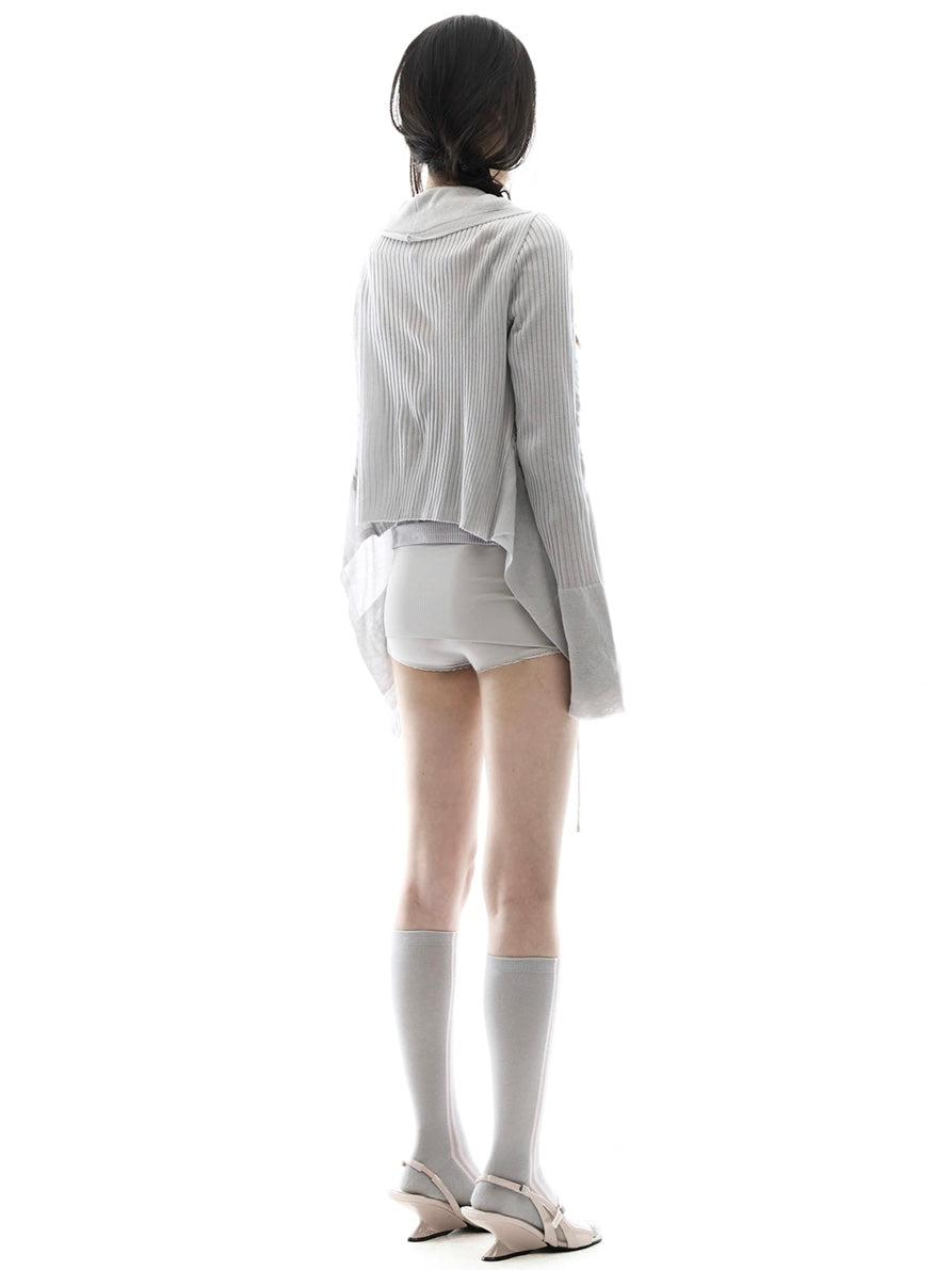 【OJOS】Ruffled Drape Cardigan