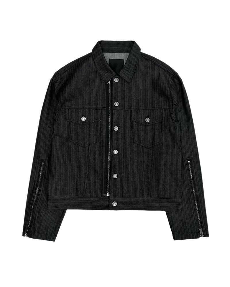 受注制【Chikashitsu +】non fade denim trucker jacket (2color)