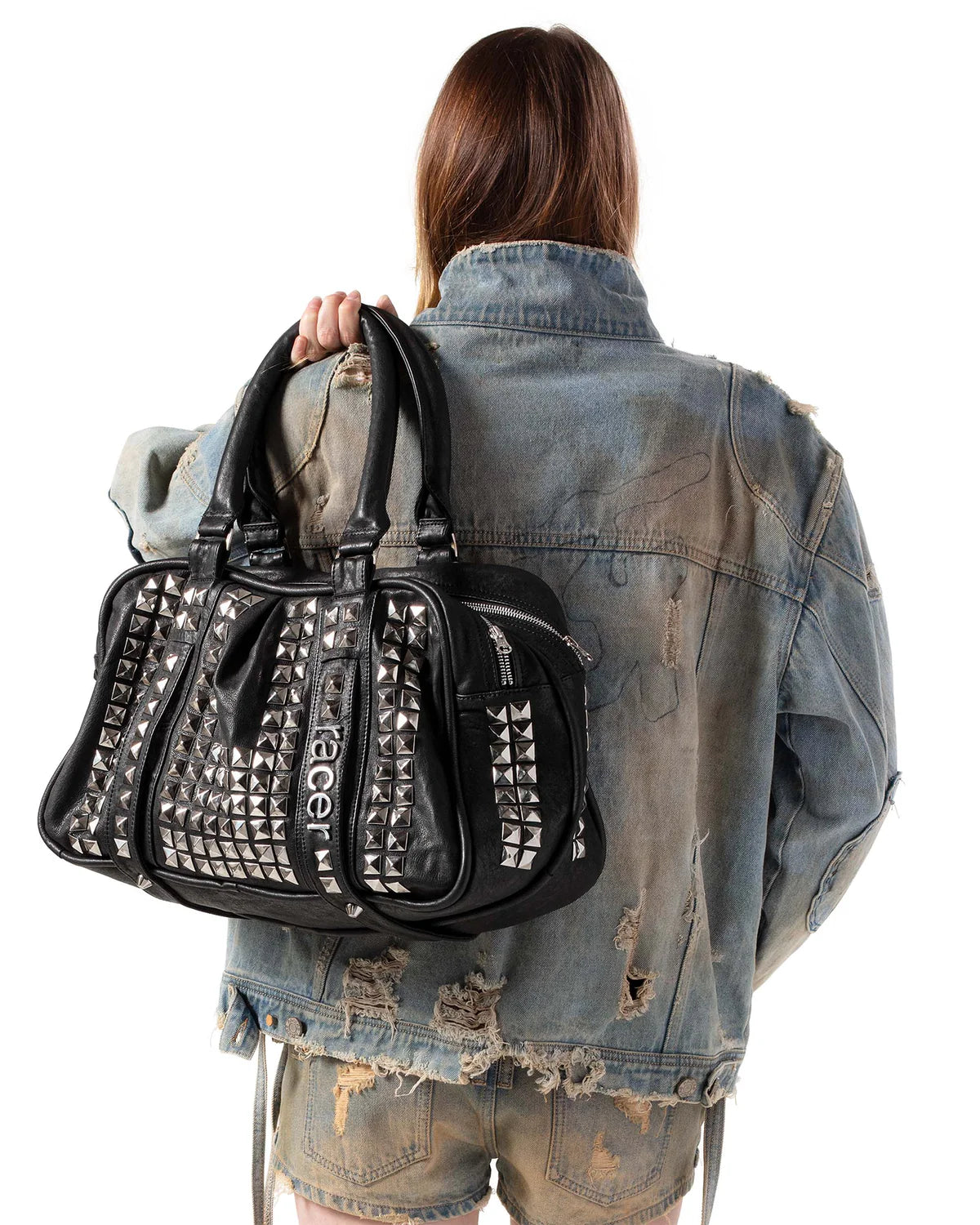 【RACER WORLDWIDE】Studded Leather Bag