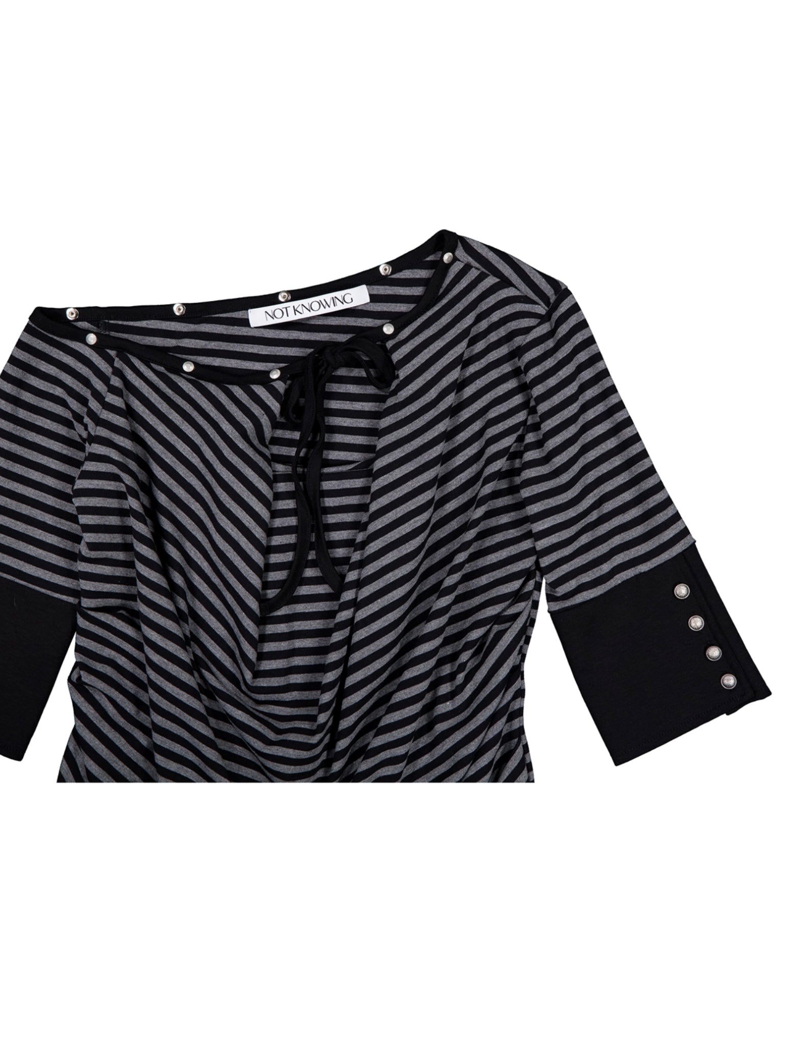 【NOT KNOWING】One Shoulder Cowl Neck Top