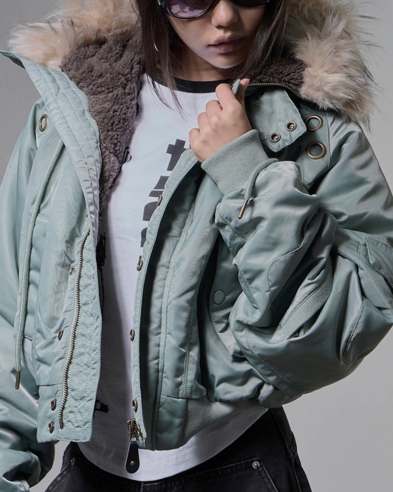 【FANCY CLUB】EYELET FUR MA-1