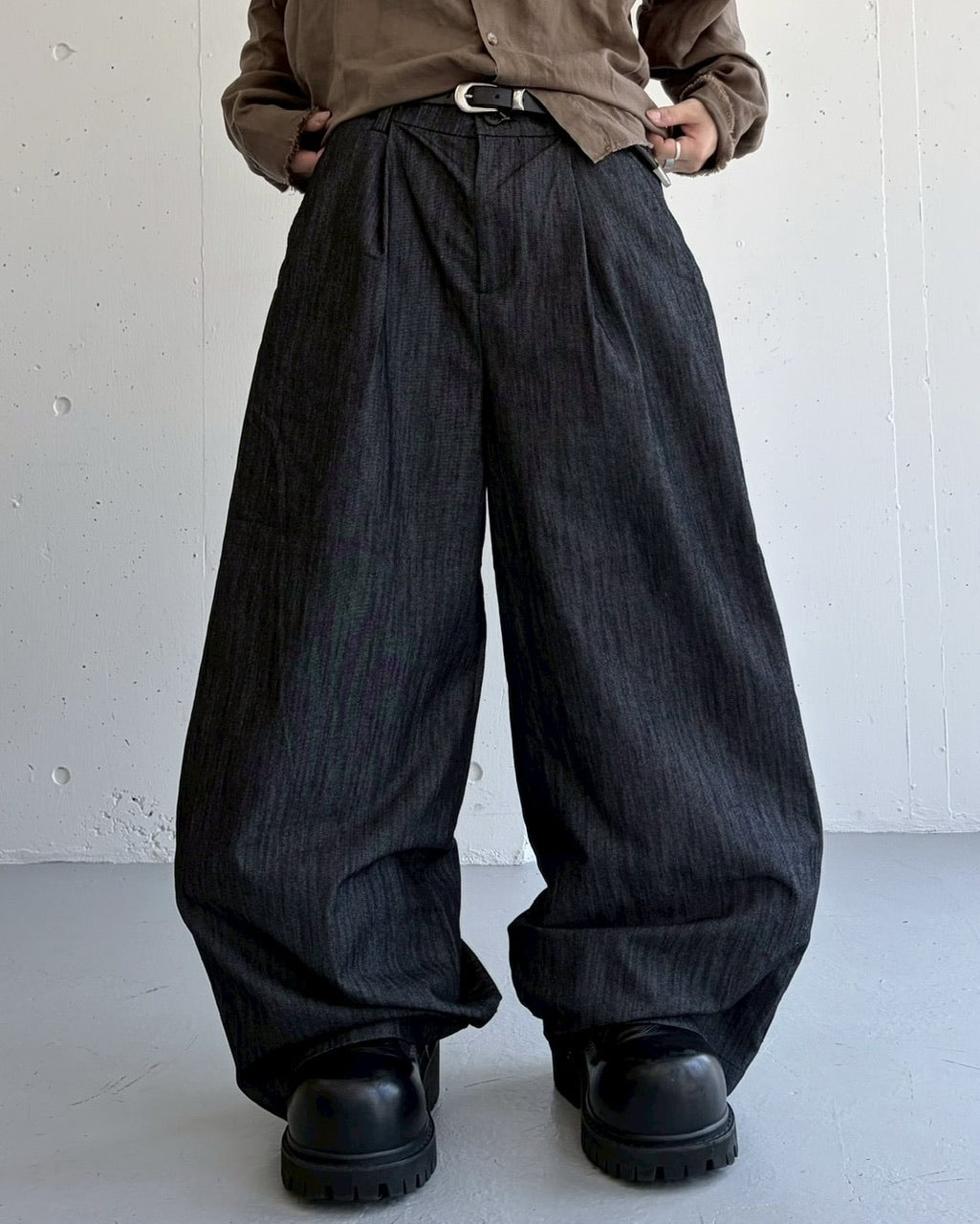 国際配送【LUV CODE】denim look wide pants (2color)